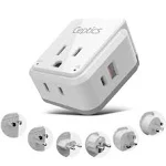 Ceptics Europe Plug Adapter, 20W PD & QC, Safe Dual USB & USB-C 3.1a - 2 USA ...