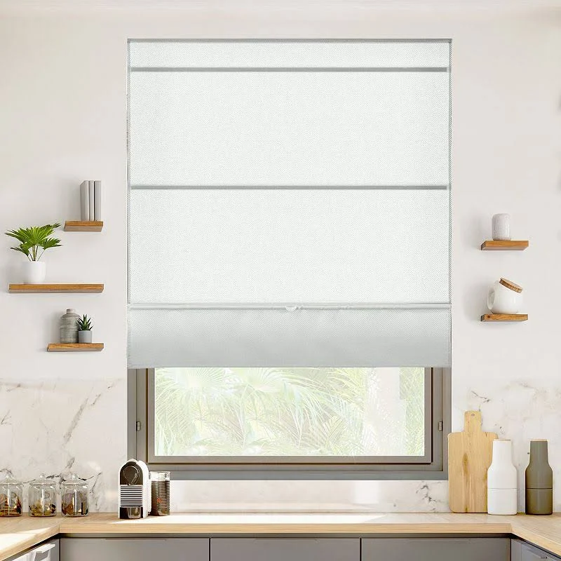 CHICOLOGY Roman Shades for Windows , Window Shades for Home , Roman Shades , Window Treatments , Room Darkening Shades , Roman Window Shades , 35" W X 64" H, Runway Grey (Light Filtering)