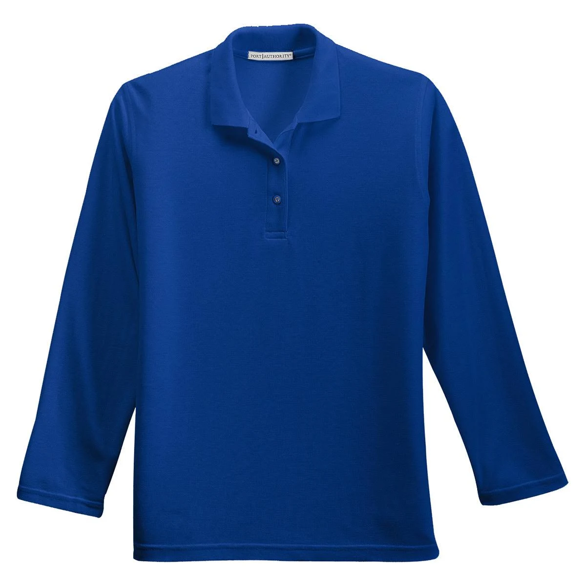 Port Authority Ladies Silk Touch Long Sleeve Polo L500LS Royal