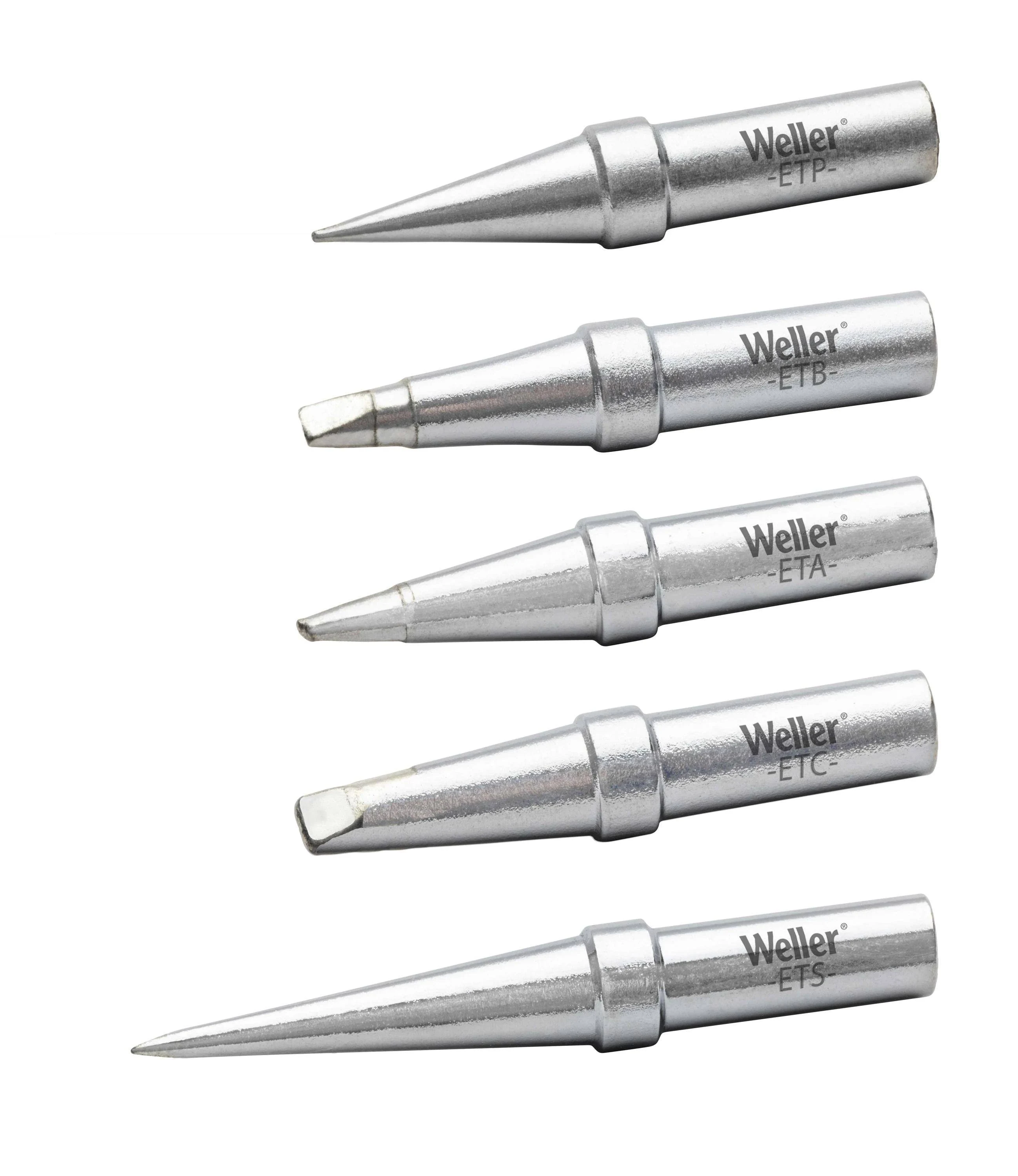 Weller WE1010 Soldering Tip Set - ETA, ETB, etc, Etp, ETS ETSET-5