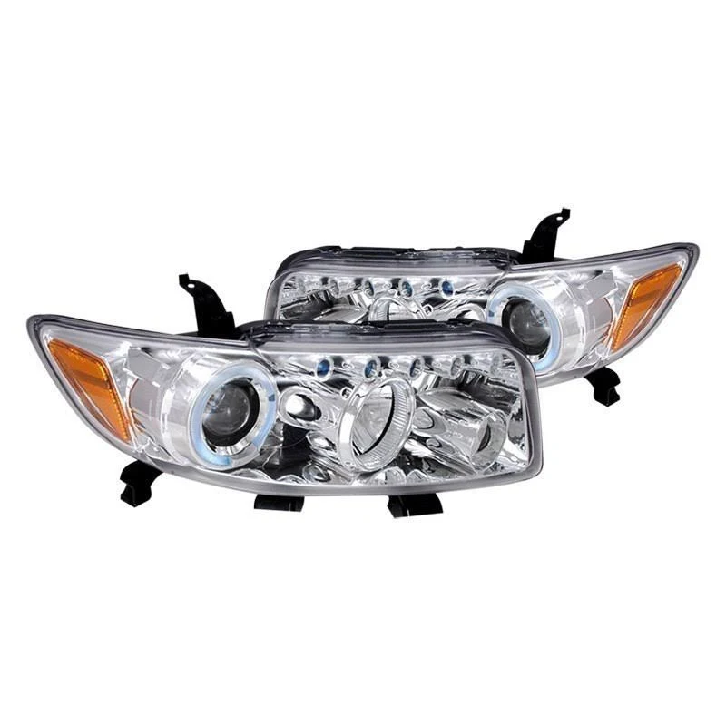 Spec-D Tuning Angel eye + LED Projector Headlights Compatible with 2008-2010 Scion xB, Left + Right Pair Headlamps Assembly