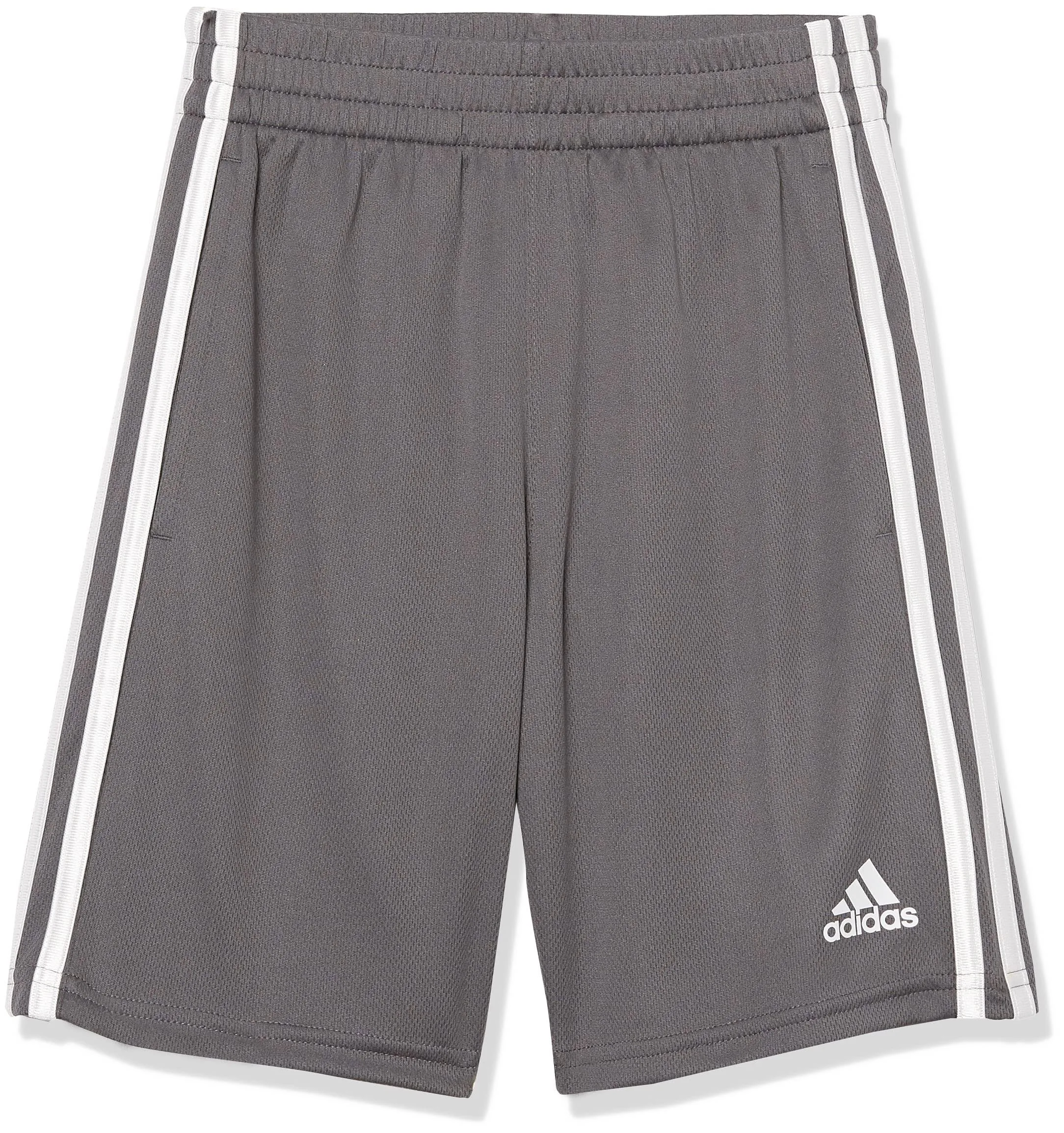 Adidas Big Boys Classic 3 Stripe Shorts Grey Small