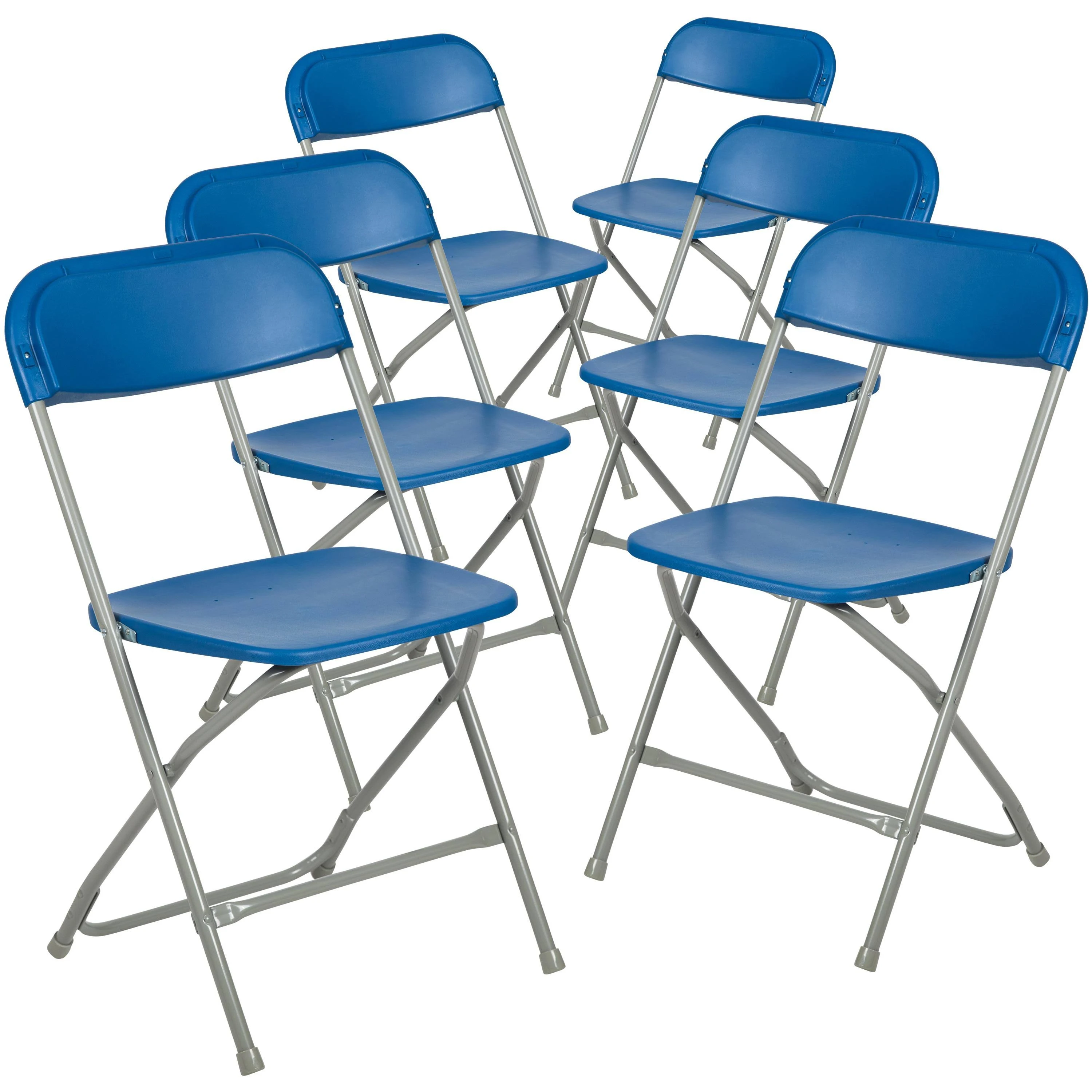 Flash Furniture 6-Pack Blue Standard Folding Chair with Solid Seat (Indoor) Lowes.com