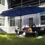 PHI VILLA 15ft Double-Sided Extra Large Patio Twin Umbrella (Base Incl