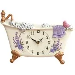 Collections Etc Lavender Bathtub Decorative Wall Clock, Size: 13