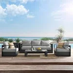 Modway Tahoe Aluminum 4-Piece Outdoor Patio Set in Gray Gray