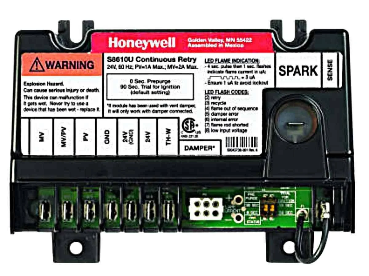 Honeywell Home S8610U3009 Furnace Intermittent Pilot Ignition Control Black