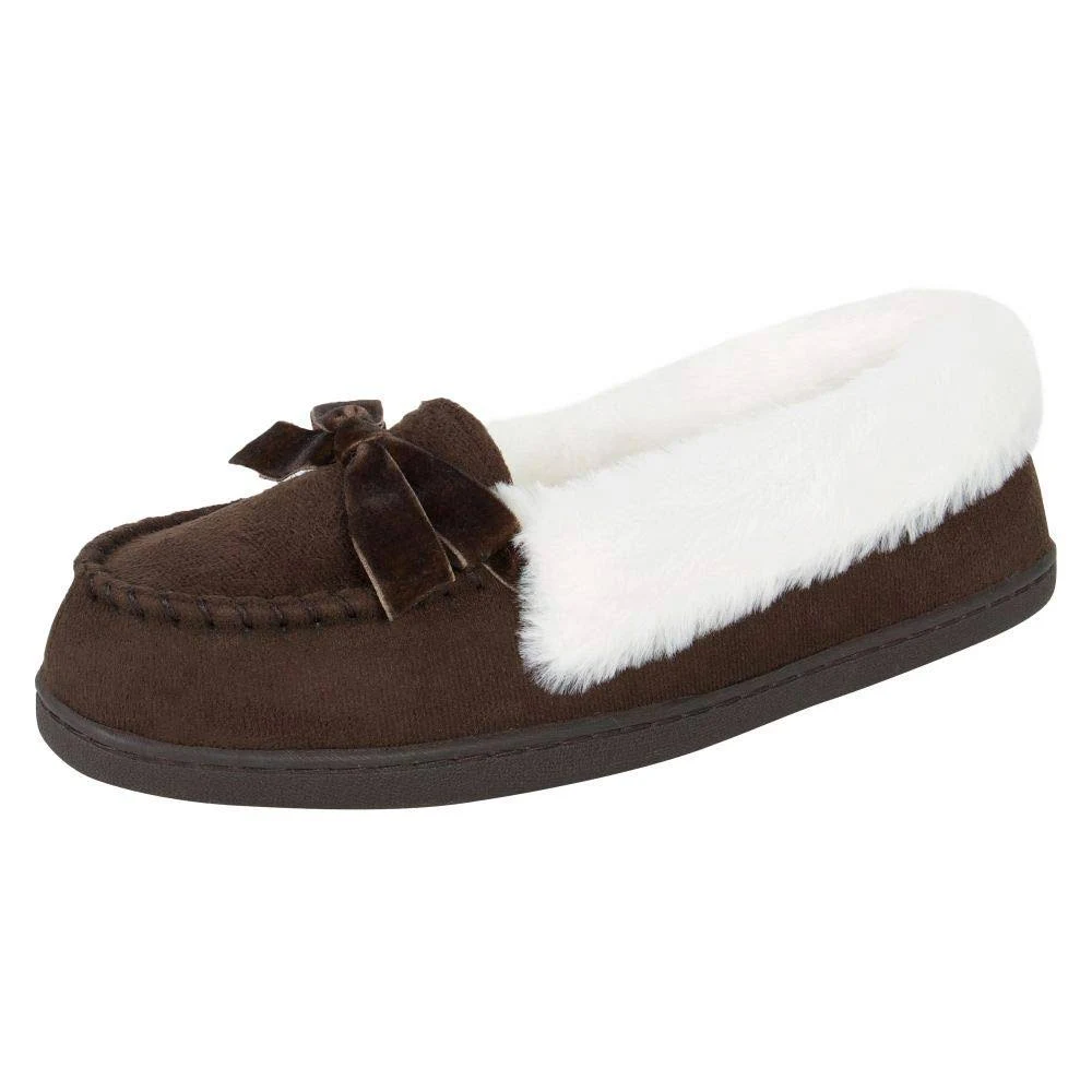 Jessica Simpson Women's Micro Suede Moccasin Indoor Outdoor Slipper Shoe