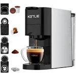 KOTLIE Single Serve Coffee Maker,4in1 Espresso Machine， Fast Heat Coffee Machine