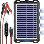 POWOXI Upgraded 7.5W Solar Battery Trickle Charger Maintainer 12V Portable Waterproof Solar Panel Trickle Charging Kit