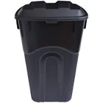 United Solutions 32 Gallon Wheeled Outdoor Garbage Can with Attached Snap Lock Lid and Heavy-Duty Handles, Black, Heavy-Duty Construction, Perfect