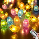 50 LED Egg Easter Lights for Easter Decorations,Ba<wbr/>ttery Operated Easter String L