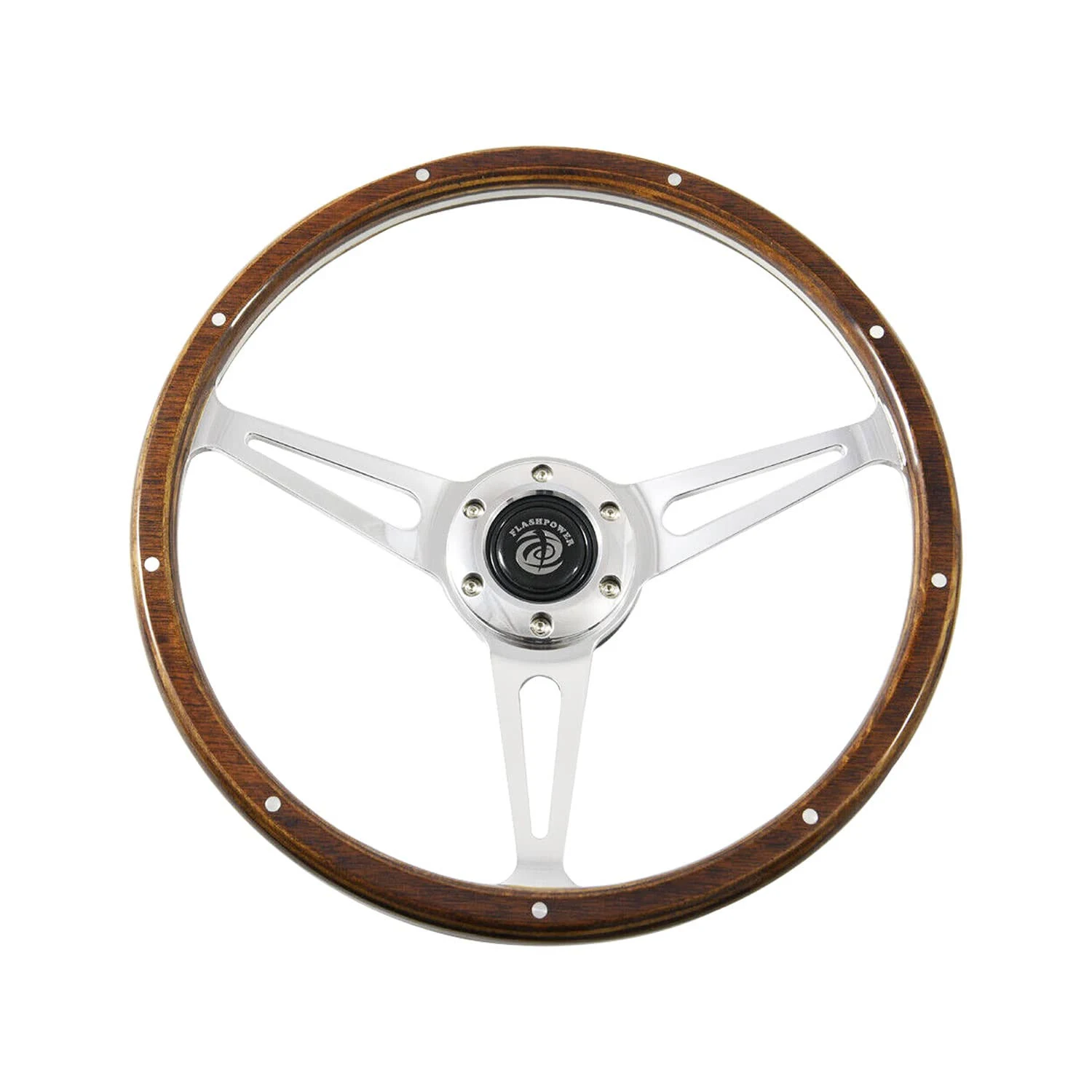 13&#039;&#039; Classic Riveted Wooden Steering Wheel Restoration Mustang Shelby AC Cobra