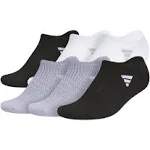 Women's Adidas Superlite 3.0 6 Pack No Show Socks Medium White/Black/Grey