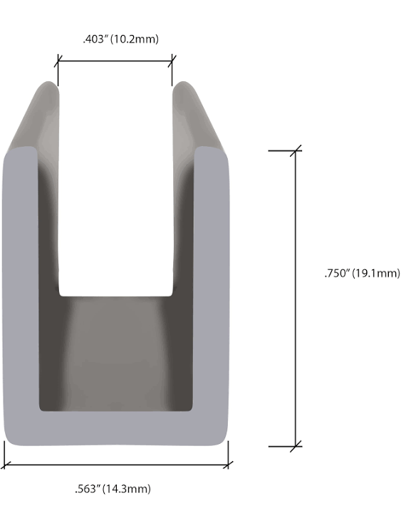 Brixwell SDCD38BN-CCP48-XCP5 Brushed Nickel 3/8 Fixed Panel Shower Door Deep U-Channel - 48 - pack of 5