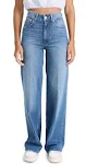 Paige Sasha High Rise Wide Jeans in Stefania Distressed - Blue