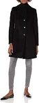 Calvin Klein Women's Classic Cashmere Wool Blend Coat, Black, 6