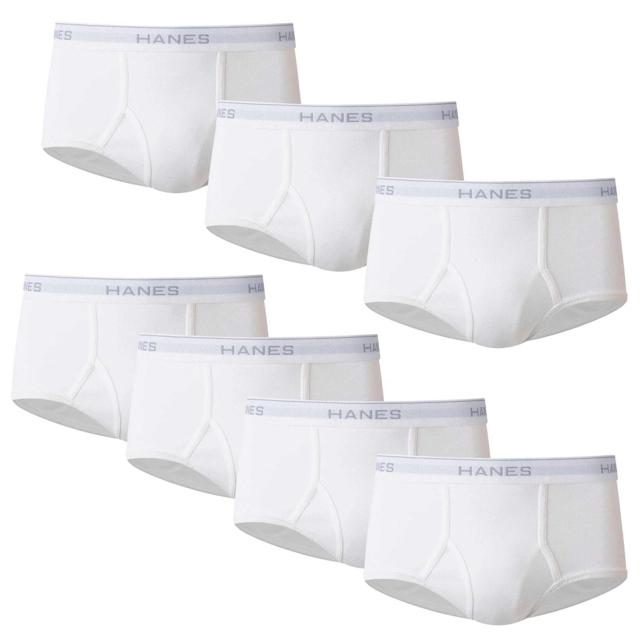 Hanes Men's Tagless No Ride Up Briefs with Comfort Flex Waistband 7-Pack, White