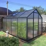 Veikous Aluminum Walk-In Garden Greenhouse Kit and Lockable Door