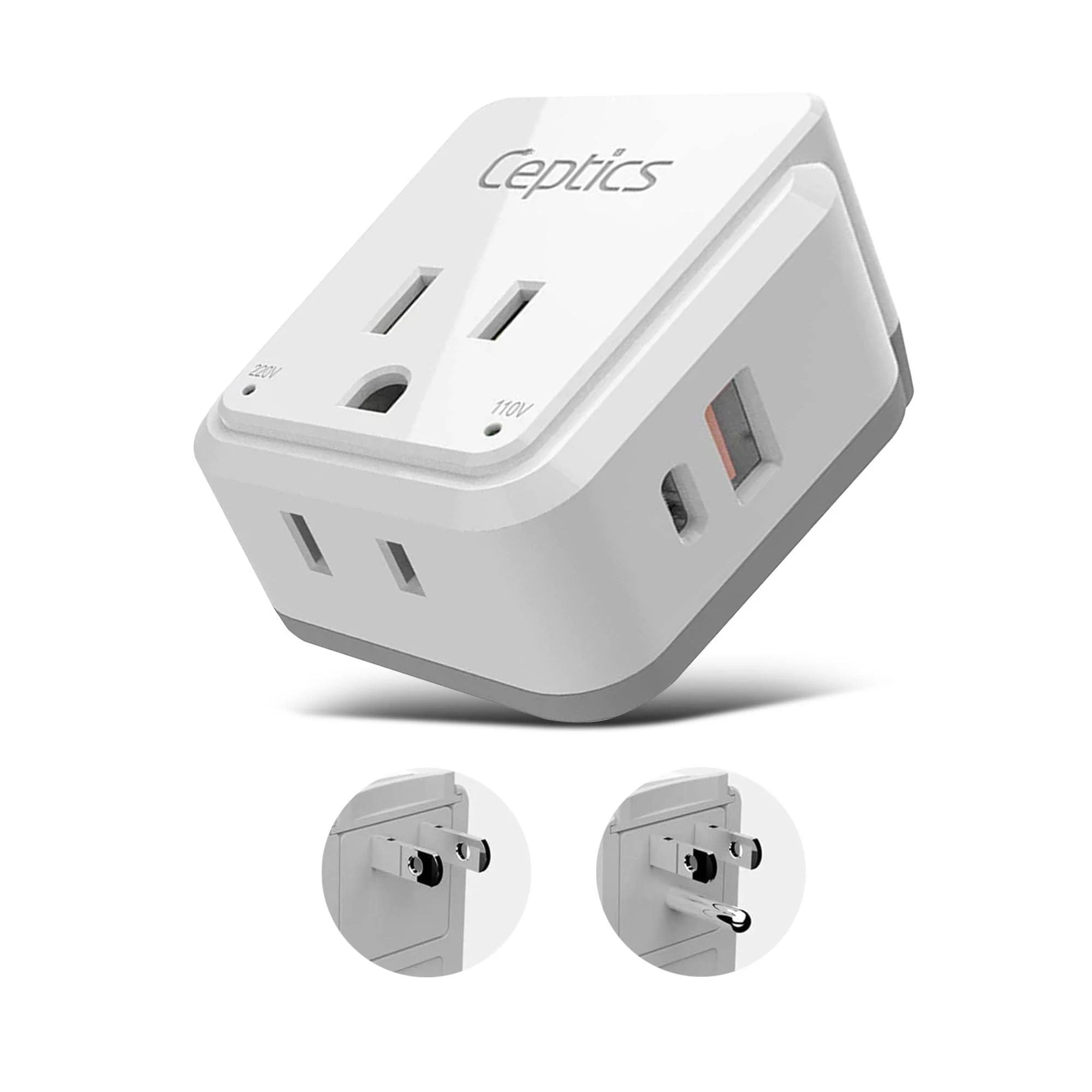 Ceptics Japan,Philippi<wbr/>nes Travel Plug Adapter Use in USA,Bahamas,Ca<wbr/>nada Type A,B