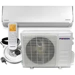 Pioneer Diamante Series Ductless Mini-Split Air Conditioner Heat Pump 9,000 BTU 19 Seer 115v, Full Set with 16 Ft. Kit, White