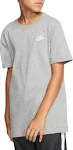 Nike Boys NSW Futura T-Shirt - Dark Grey Heather/White Size L