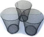 Wire Mesh Round Waste Basket | Trash Can Mesh Round Open Top Wastebasket | Recycling Bins Garbage Waste Baskets | Wire Mesh Desk Trash Can | 3-Pack Office Trash Cans (Black)