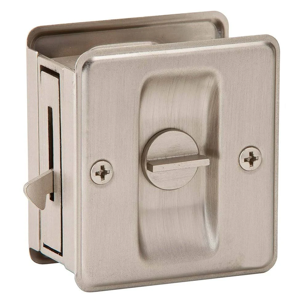 Ives Satin Nickel (Brass) Sliding Door Pull Privacy