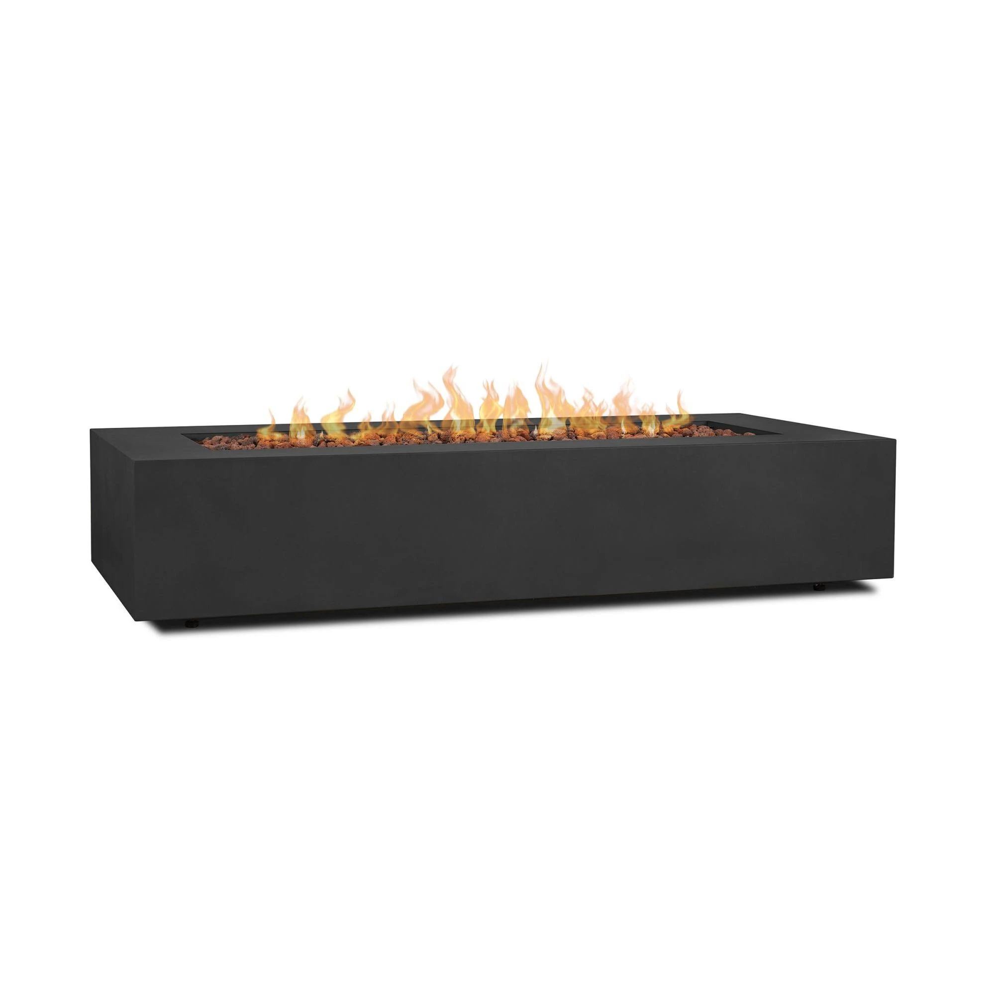 Aegean 70" Rectangle Fire Table in Black by Real Flame - Propane