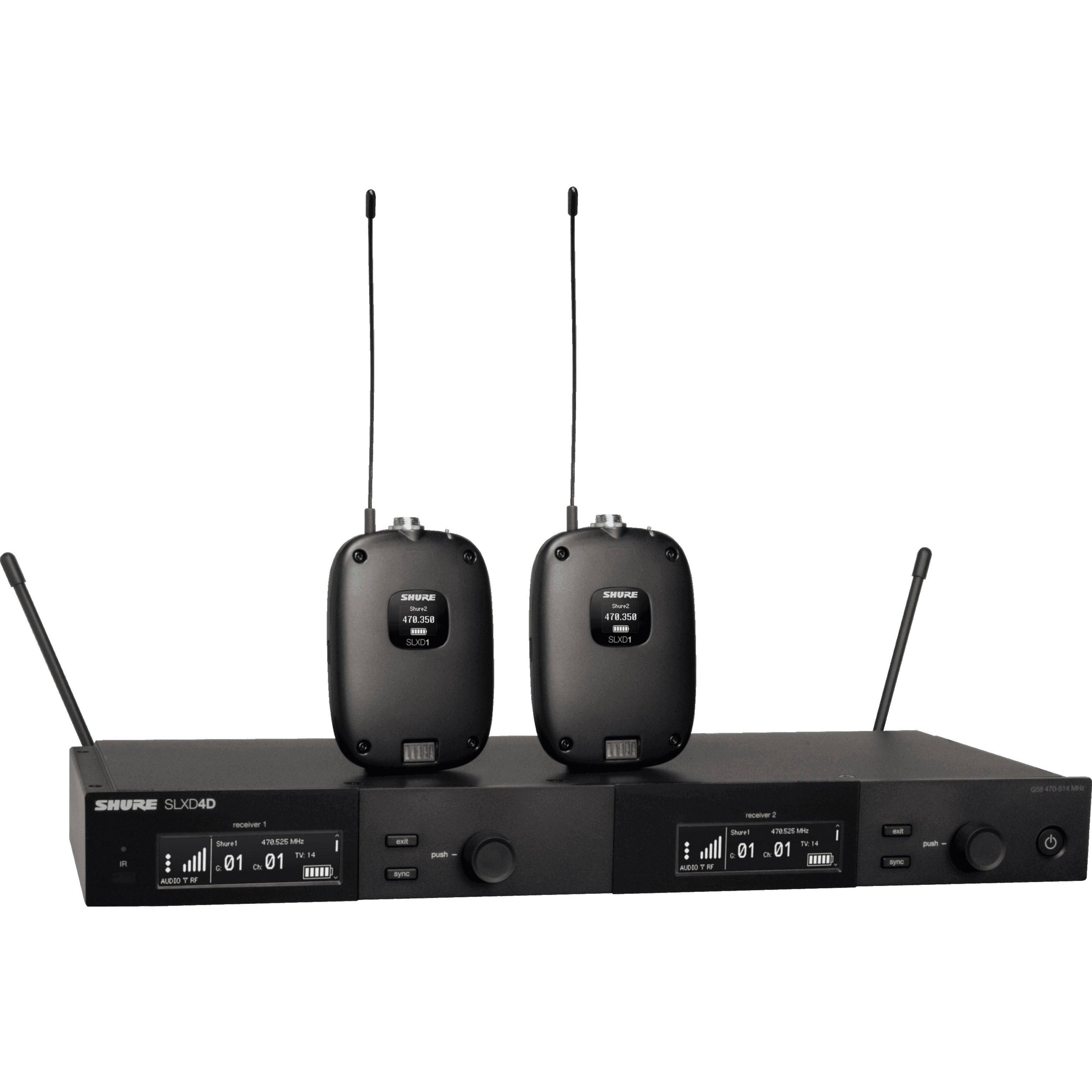 Shure SLXD14D | Dual-Channel Digital Wireless Guitar System (G58: 470 to 514 MHz) | Reverb