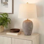 Nourison 23" Unglazed Ceramic Jar Table Lamp - Brown