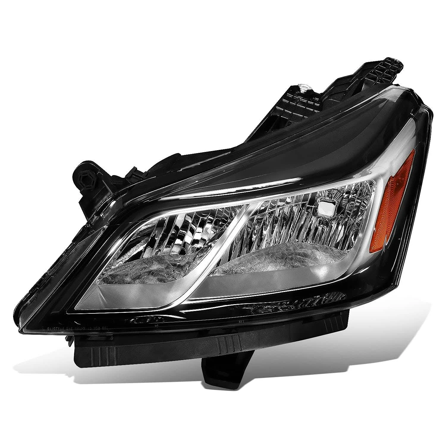 DNA Motoring OEM-HL-0107-L Black Housing Amber Reflector Headlight Lamp Compatible with 13-17 Chevy Traverse (Driver Side)