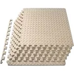 ProsourceFit Exercise Puzzle Mat 1/2-in Tiles - 24 Sq ft - Beige