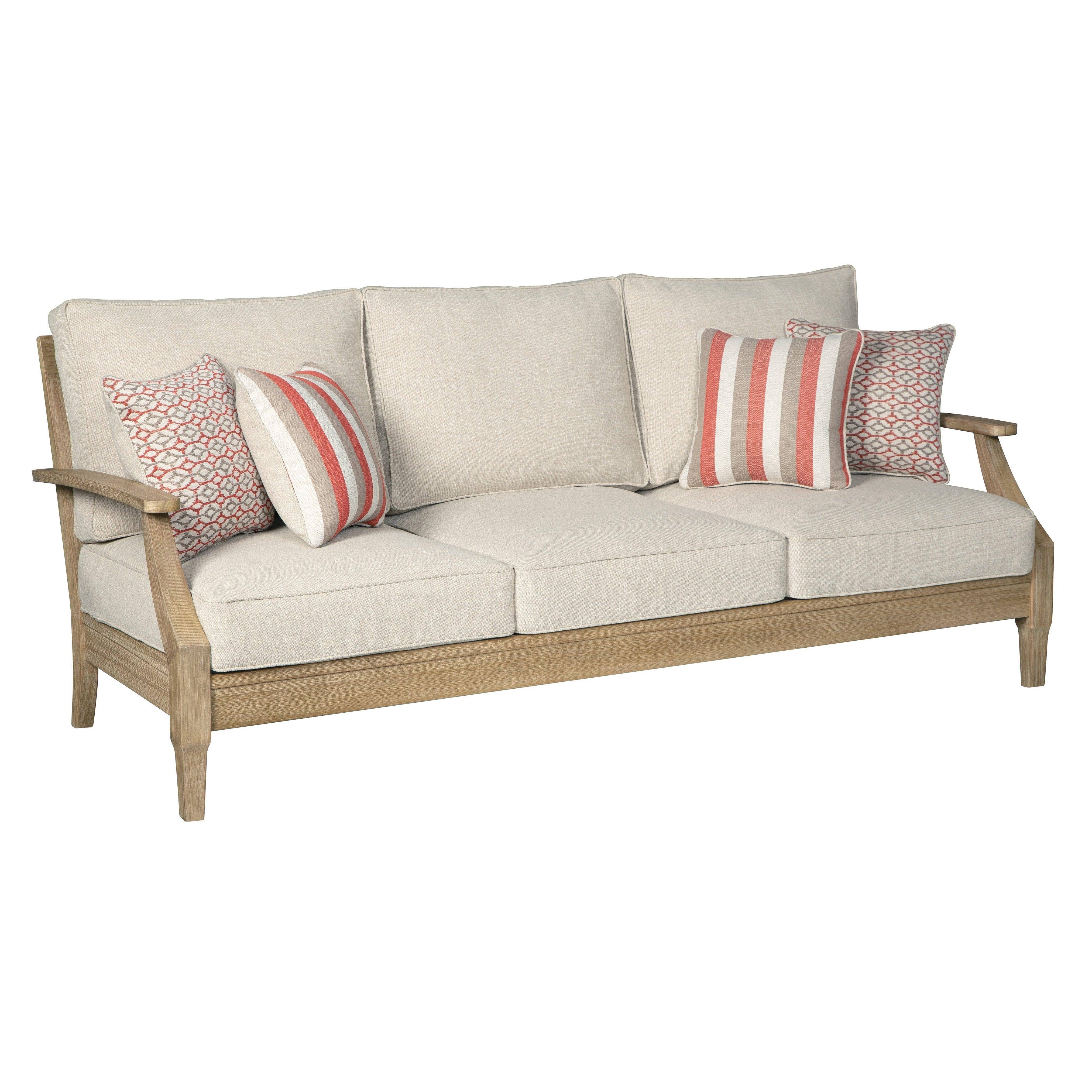 Ashley Beige Clare View Sofa with Cushion