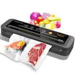 MEGAWISE 80Kpa Powerful But Compact Vacuum Sealer Machine, Bags and Cutter Included, One-Touch Automatic Food Sealer with External Vacuum System for