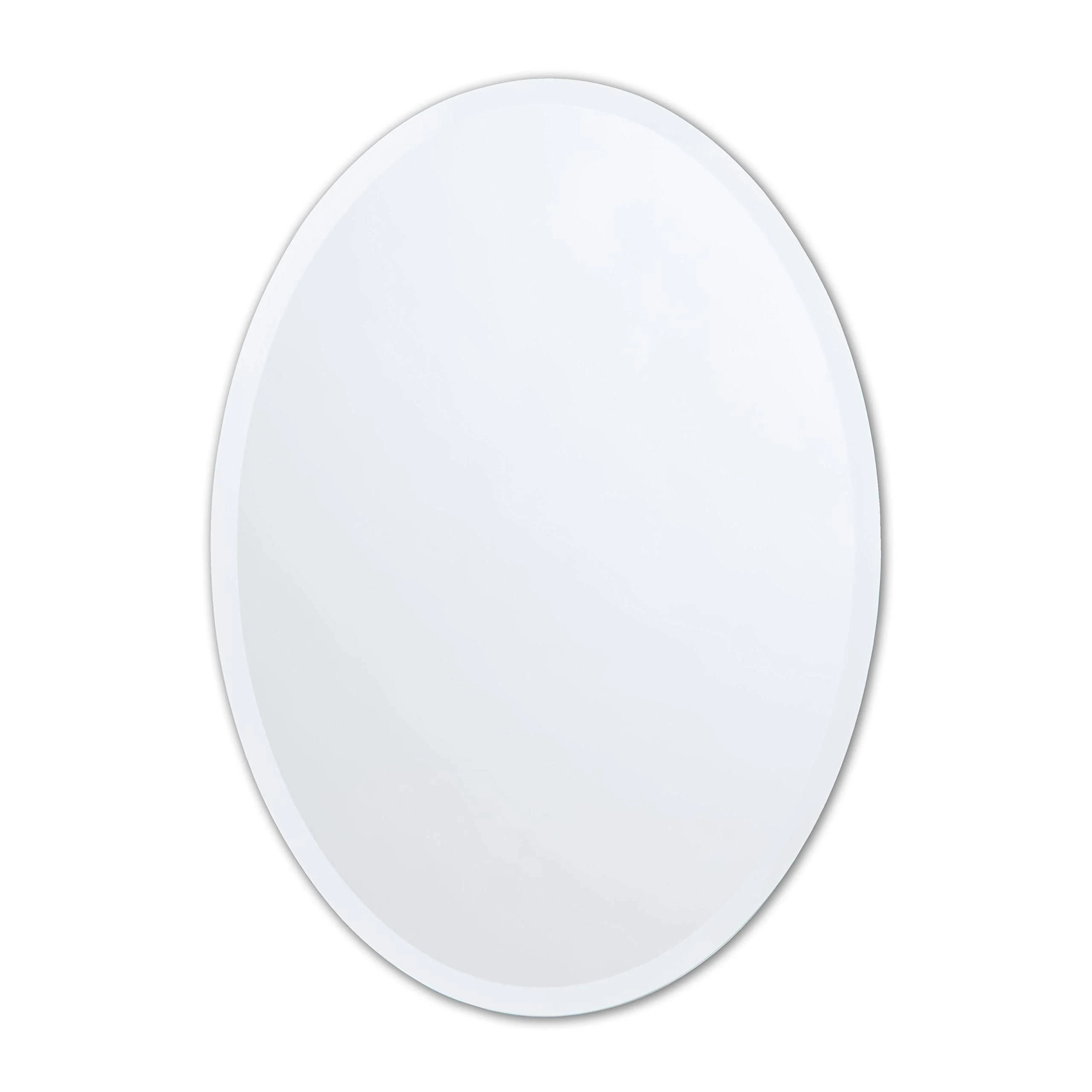 Better Bevel 24&#034; x 36&#034; Frameless Oval Mirror | 1&#034; x Oval, Silver 