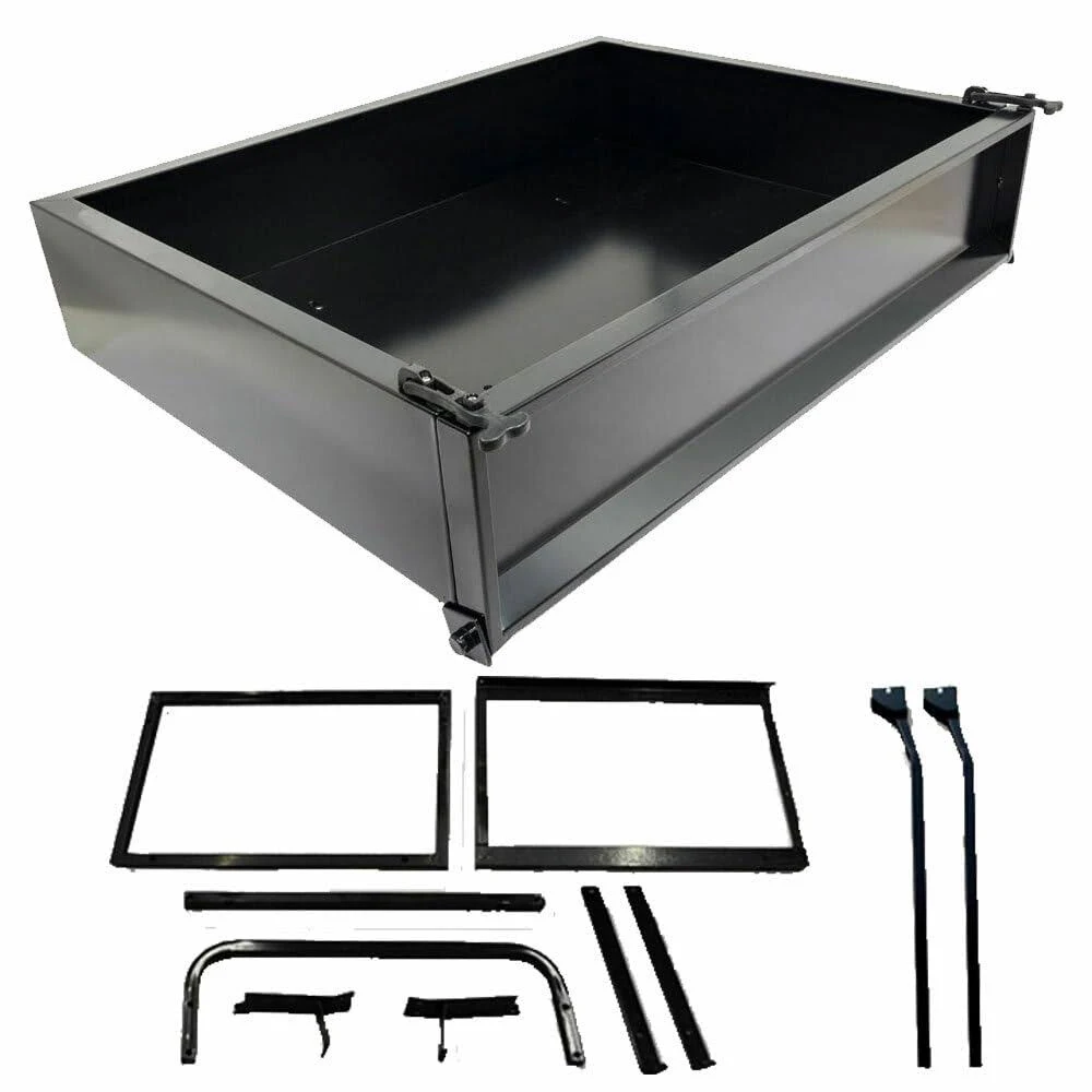 Performance Plus Carts Club Car Precedent Golf Cart Black Steel Utility Cargo Box Kit with Brackets | Compatible with 2004-Up Models