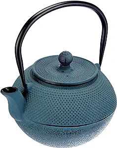 Ibili - Blue Cast Iron Teapot, 1.2 Litre, Enamelled Interior, Compatible with Induction Hobs