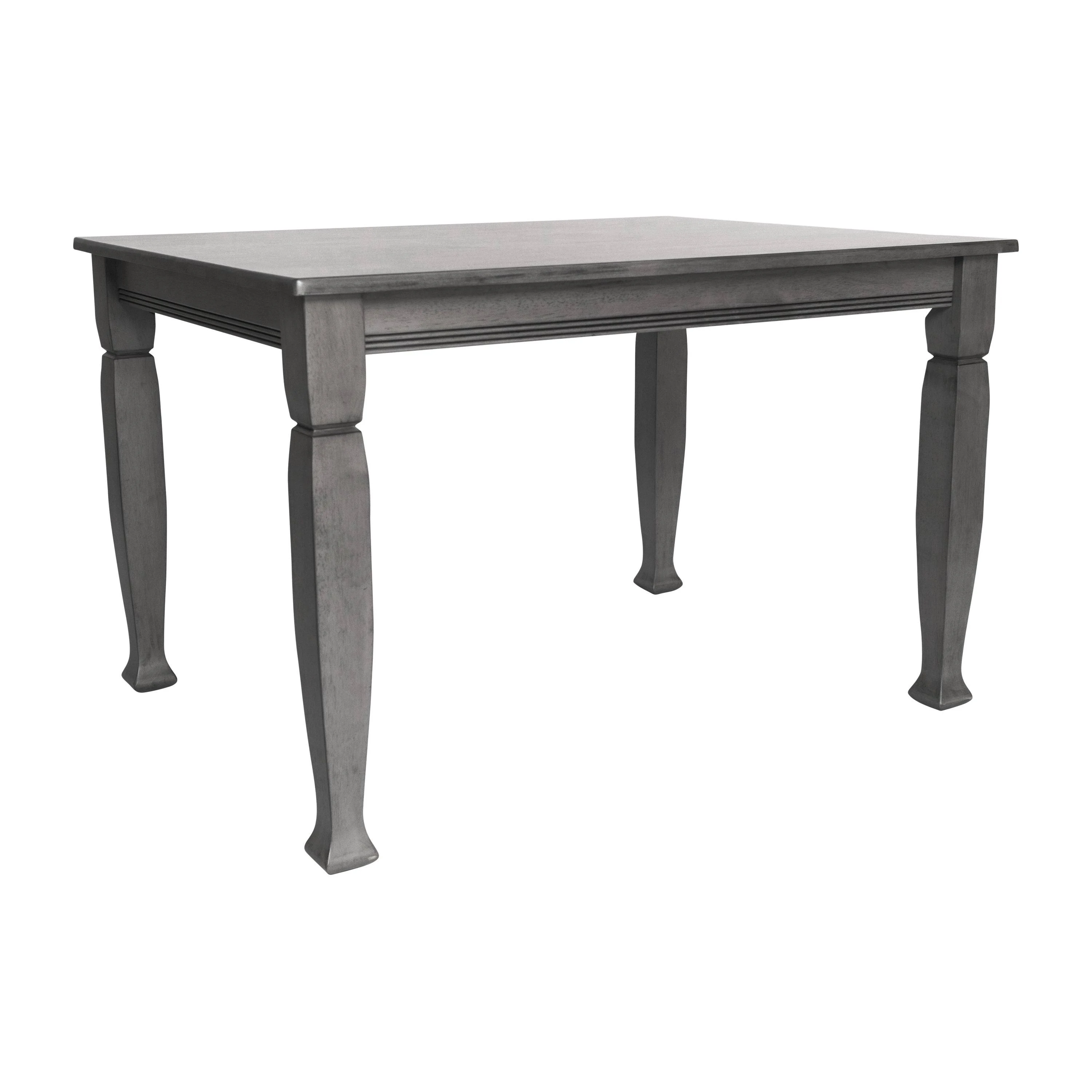 Flash Furniture Grace 60" Solid Wood Dining Table with Turned Wooden Legs, Commercial Grade Heavy Duty Rectangle Wood Table for 6, Antique Gray Finish