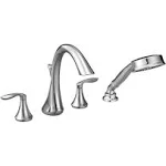 MOEN T944 Eva Two-Handle Roman Tub Faucet Includes Hand Shower In Chro