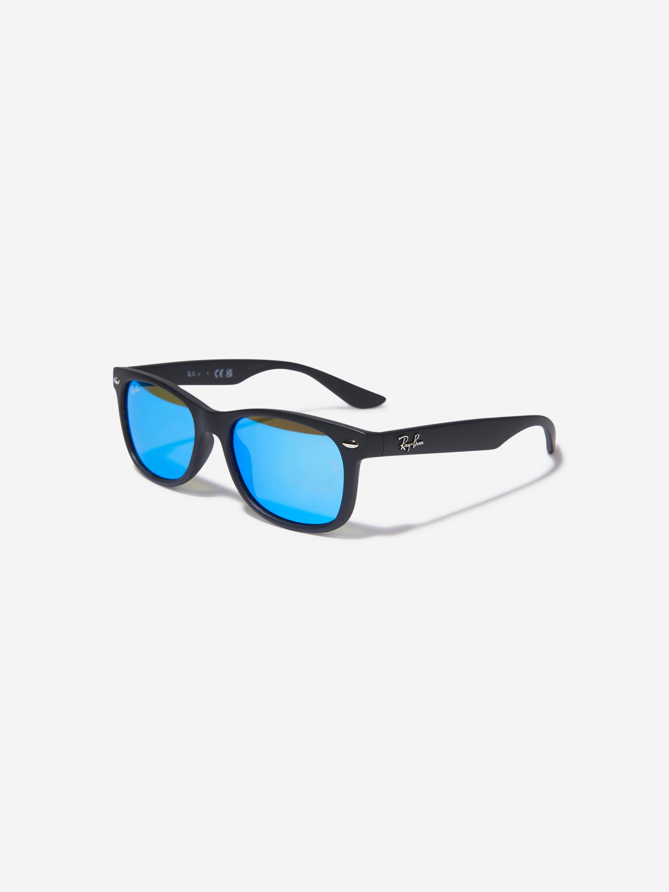 Ray-Ban Junior 47mm Wayfarer Mirrored Sunglasses in Black/Blue Mirror at Nordstrom