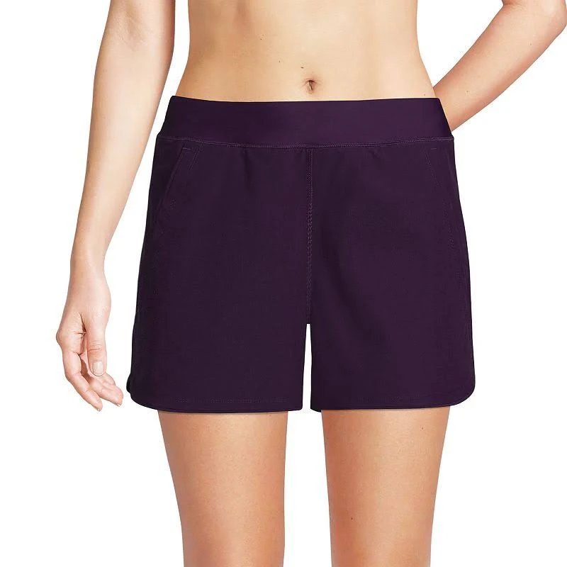 Lands' End Women's 3" Quick Dry Swim Shorts with Panty - Deep Sea Navy