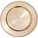 6 pack-NEW Round Beaded GOLD Charger Plates - 13 inch - SET OF 6 pack