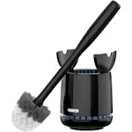 MR.SIGA Toilet Bowl Brush and Holder, Premium Quality, with Solid Handle and Durable Bristles for Bathroom Cleaning, Black, 1 Pack