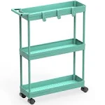 Simple Houseware Kitchen Cart Storage 3 Tier Slim/Super Narrow Shelves with Handle