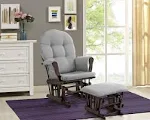 Angel Line Windsor Glider and Ottoman Cushion Set, Black with Beige