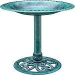 Vivohome 28 Inch Height Polyresin Lightweight Antique Outdoor Garden Bird Bath