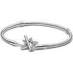 Pandora Moments Asymmetric Star T-Bar Snake Chain Bracelet | 9.1 Inches