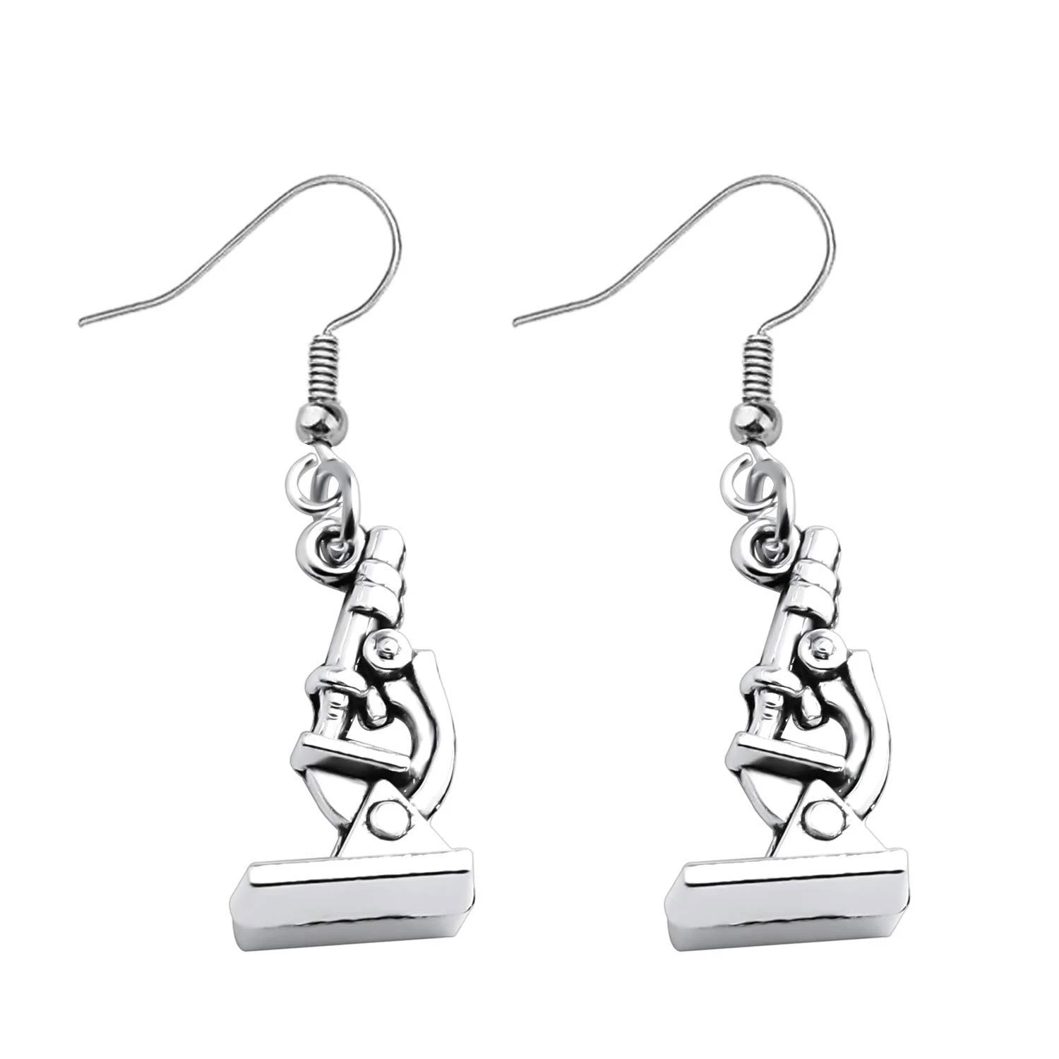 FUSTMW Microscope Dangle Earrings DNA Double Earrings Scientist Gifts Biology Chemistry Teacher Gift Science Nerd Jewelry Gifts