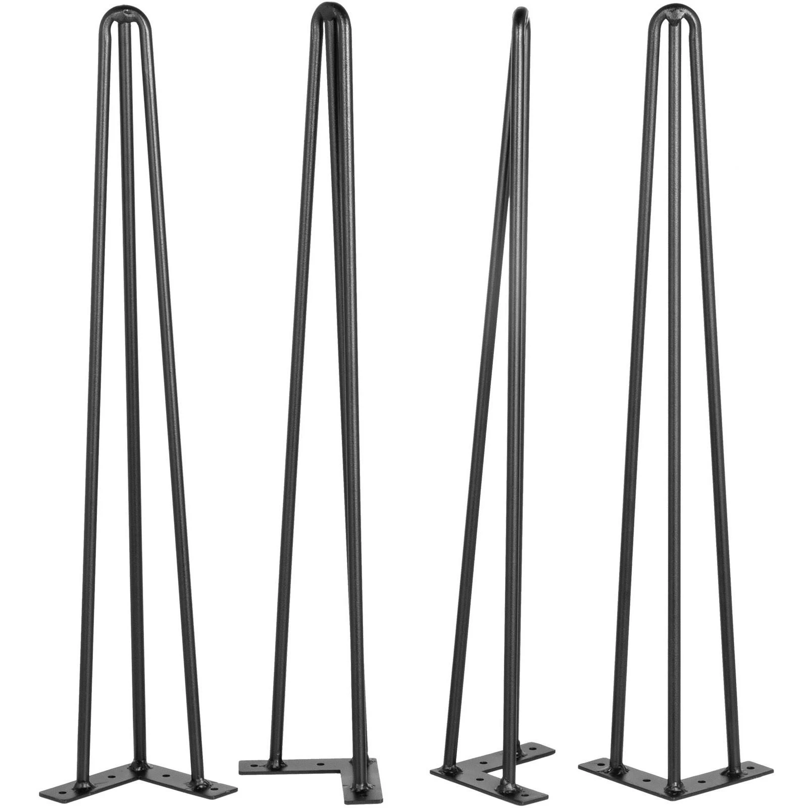 VEVOR Hairpin Table Legs 18&quot; Black Set of 4 Desk Legs 880lbs Load Capacity (Each 220lbs) Hairpin Desk Legs 3 Rods for Bench Desk Dining End Table Chairs Carbon Steel DIY Heavy Duty Furniture Legs